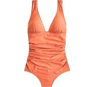 J. Crew Ruched Femme One-piece Swimsuit, Dusty Pumpkin Size 0 NWT